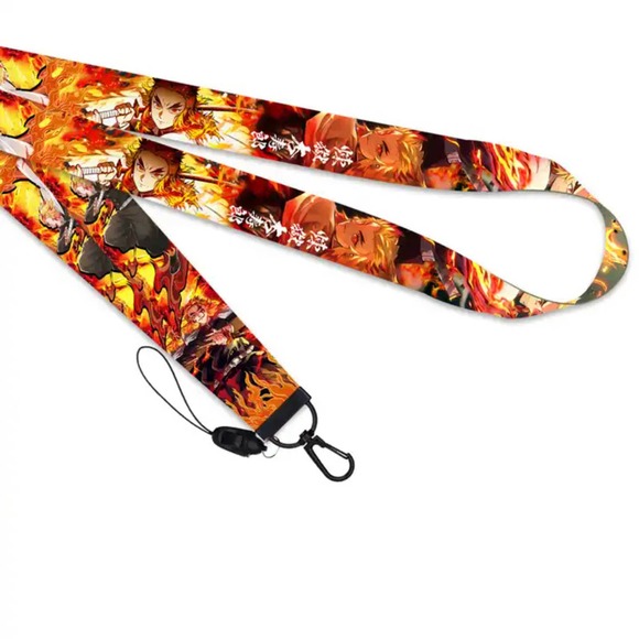 Demon Slayer Rengoku Anime Lanyard Keychain - Picture 2 of 3